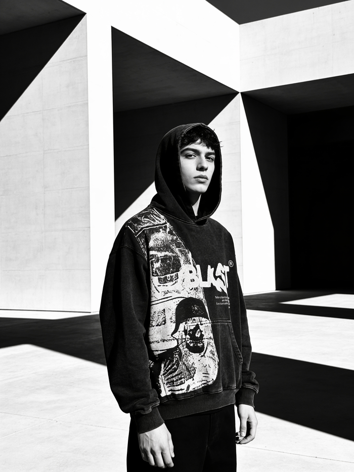 Hoodie Graphique Délavé Vintage BLAST
