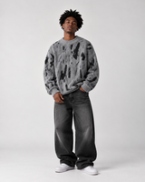 Brushstroke Knit Mock Neck Sweater