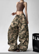Camo Wide-Leg Cargo Pants
