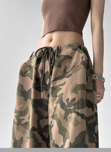 Camo Wide-Leg Cargo Pants
