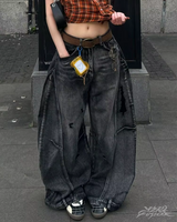 OFFSEAL Y2K Baggy Black Jeans