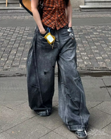OFFSEAL Y2K Baggy Black Jeans