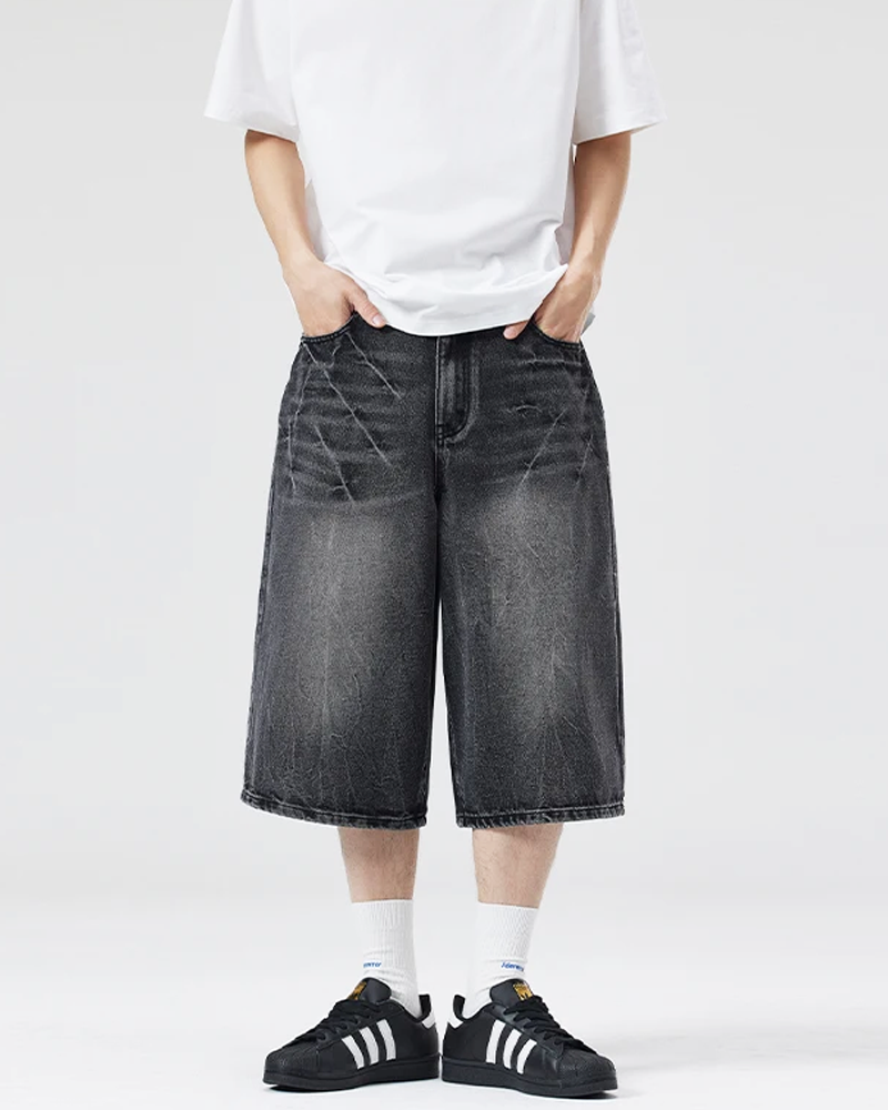 OFFSEAL Men's Baggy Jean Shorts