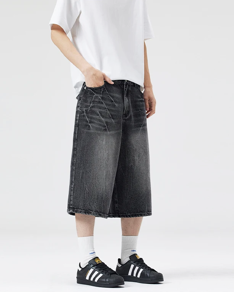 OFFSEAL Men's Baggy Jean Shorts