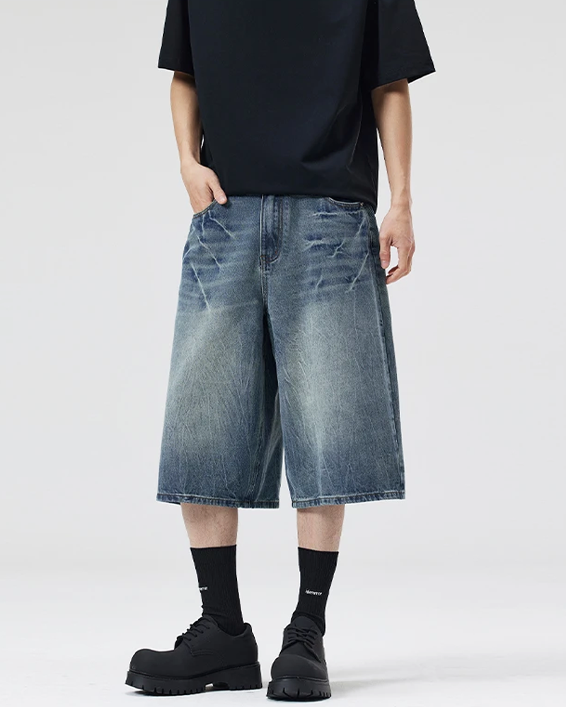 OFFSEAL Men's Baggy Jean Shorts