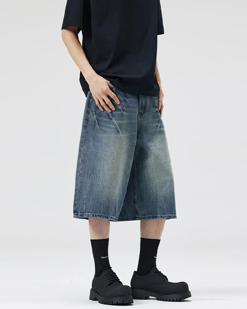 OFFSEAL Men's Baggy Jean Shorts