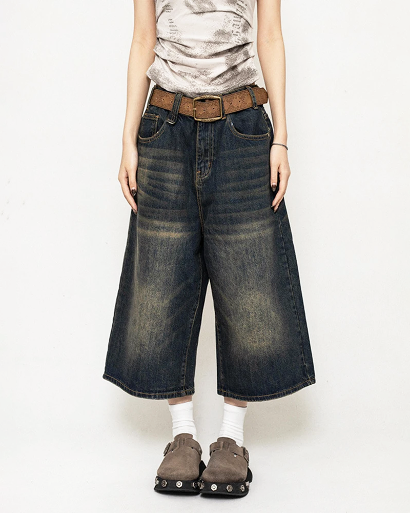 OFFSEAL Women's Baggy Jean Shorts