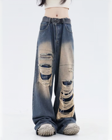 OFFSEAL Y2K Women's Baggy Ripped Jeans