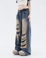 OFFSEAL Y2K Women's Baggy Ripped Jeans