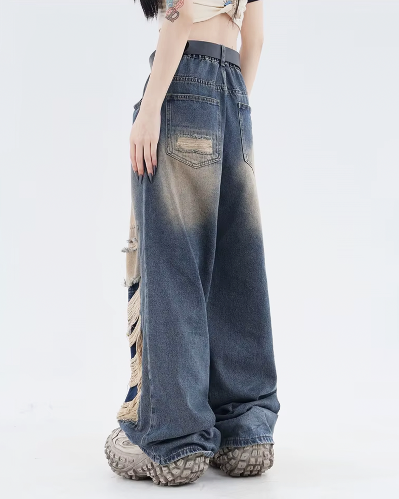 OFFSEAL Y2K Women's Baggy Ripped Jeans