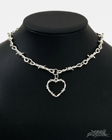 OFFSEAL Barbed Wire Heart Necklace