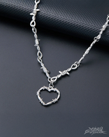 OFFSEAL Barbed Wire Heart Necklace