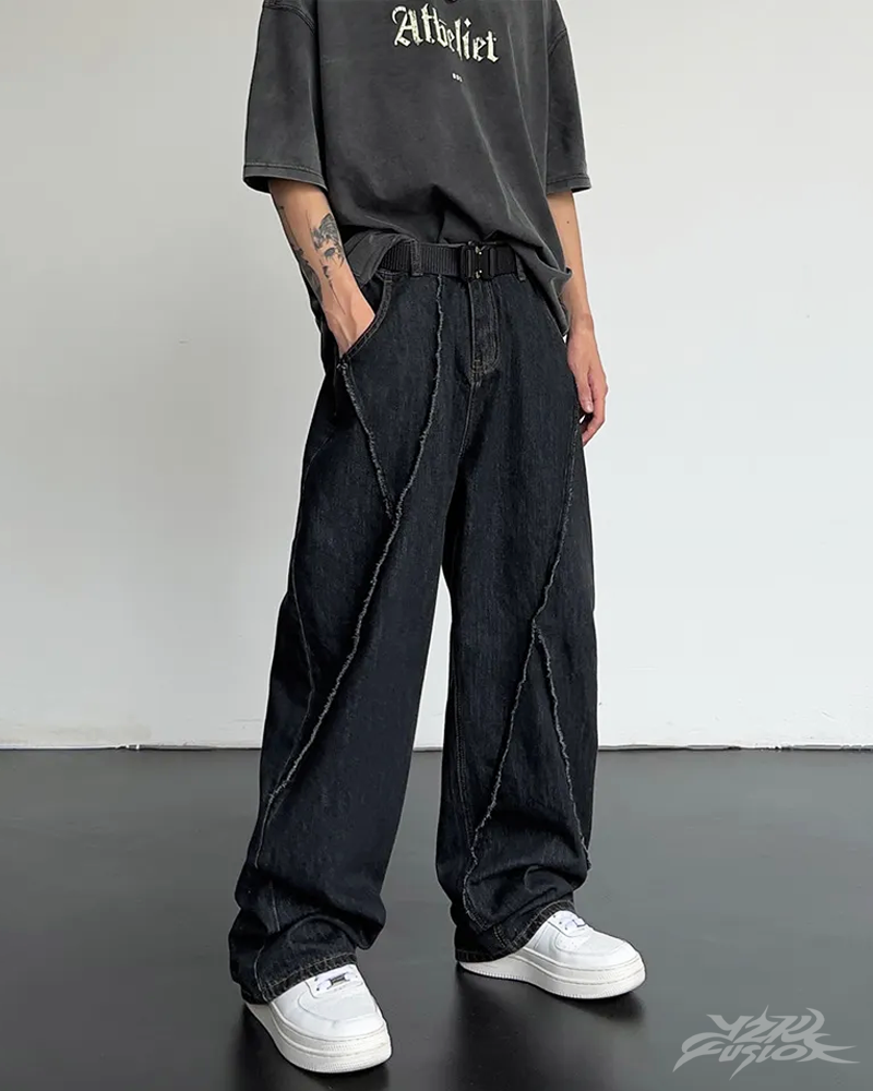 OFFSEAL Black Baggy Jeans Men
