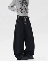 OFFSEAL Black Barrel Jeans