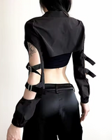 OFFSEAL Y2K Black Bolero Jacket