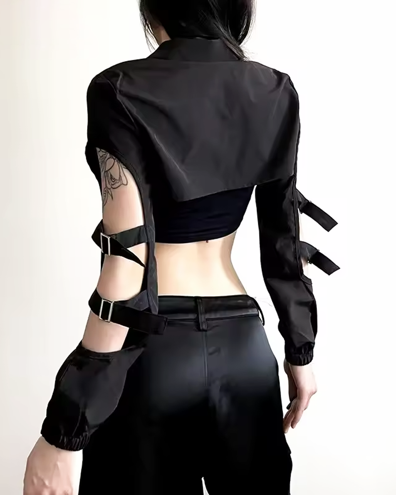 OFFSEAL Y2K Black Bolero Jacket