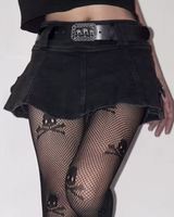 OFFSEAL Black Cargo Mini Skirt