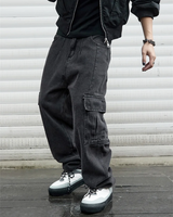 OFFSEAL Black Denim Cargo Pants