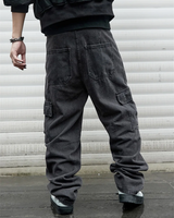OFFSEAL Black Denim Cargo Pants