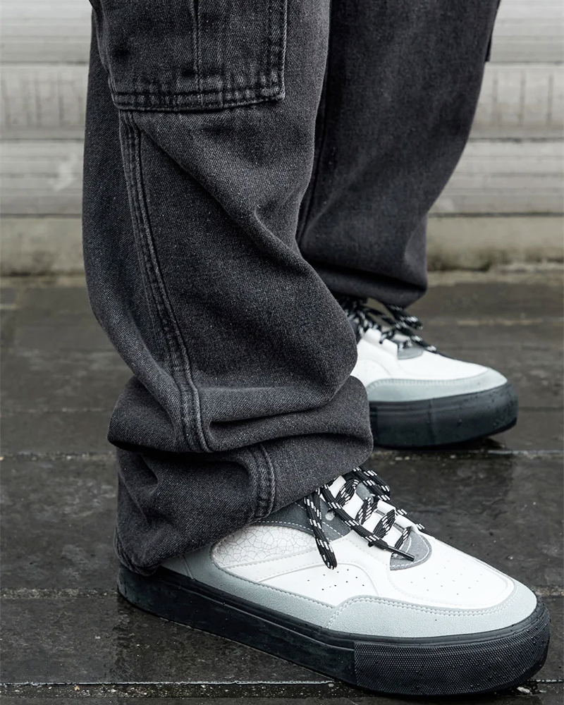OFFSEAL Black Denim Cargo Pants