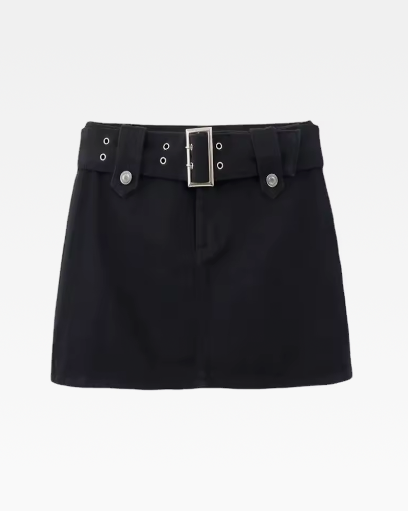 OFFSEAL Black Denim Skort
