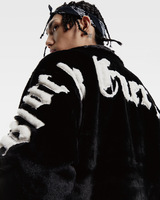 OFFSEAL Y2K Black Faux Fur Jacket