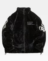 OFFSEAL Y2K Black Faux Fur Jacket