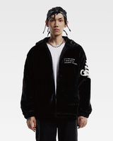 OFFSEAL Y2K Black Faux Fur Jacket