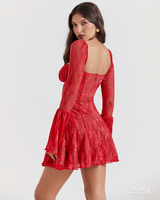 OFFSEAL Black Long-Sleeve Mini Dress Lace