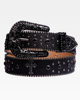 OFFSEAL Black Rhinestone Belt