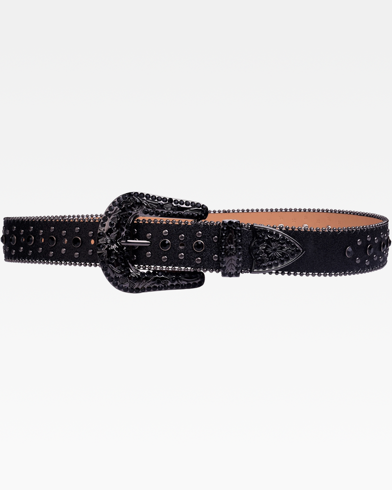 OFFSEAL Black Rhinestone Belt