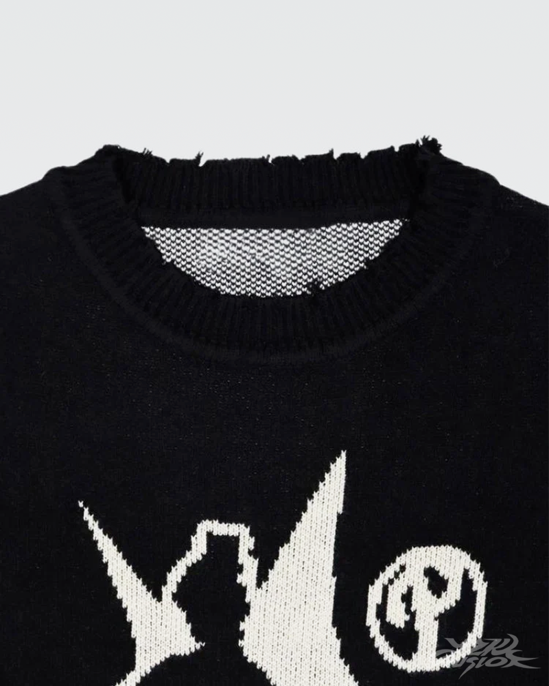 OFFSEAL Y2K Black Sweater