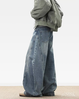 OFFSEAL Blue Baggy Wide Leg Jeans