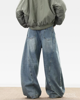 OFFSEAL Blue Baggy Wide Leg Jeans