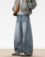OFFSEAL Blue Baggy Wide Leg Jeans