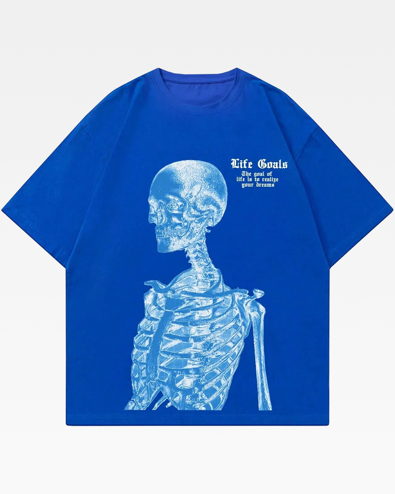 OFFSEAL Blue Skeleton Shirt