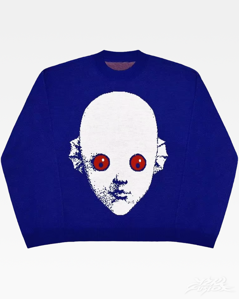 OFFSEAL Y2K Blue Sweater