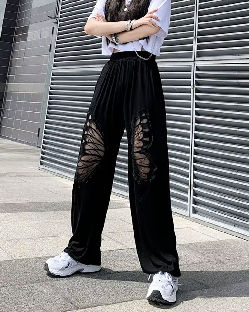 OFFSEAL Butterfly Cut Out Pants