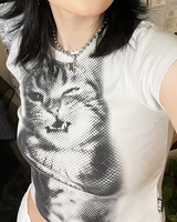 OFFSEAL Y2K Cat Crop Top