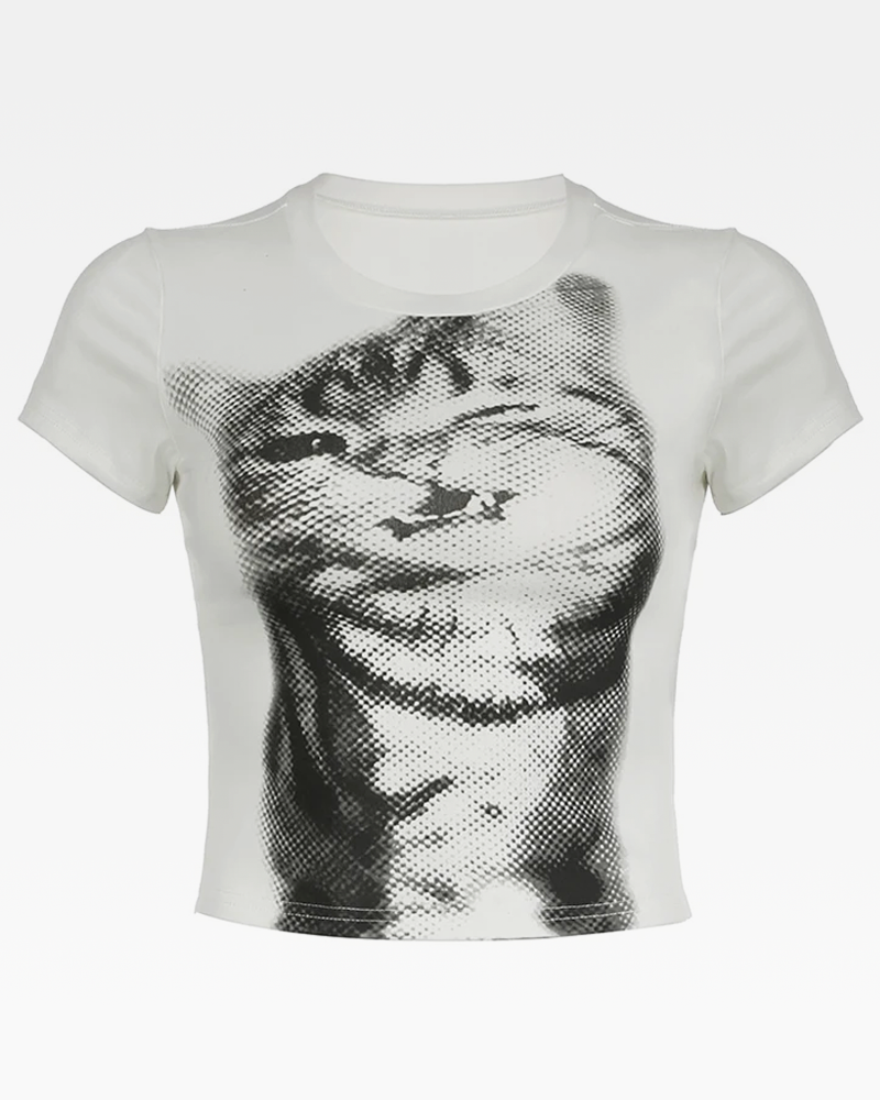 OFFSEAL Y2K Cat Crop Top