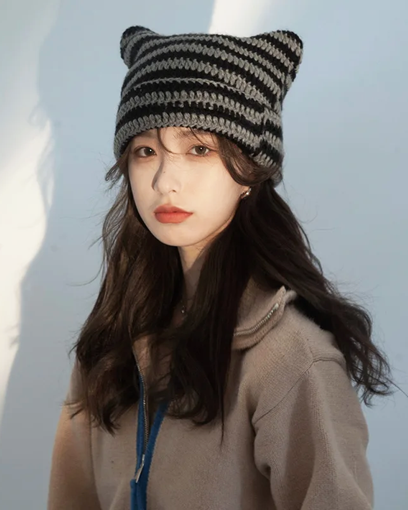 OFFSEAL Y2K Cat Ear Beanie