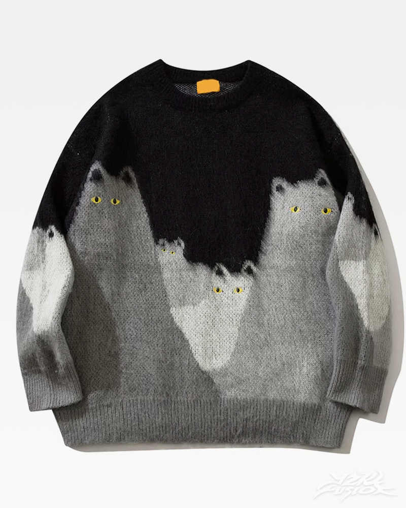 OFFSEAL Cat Knit Sweater