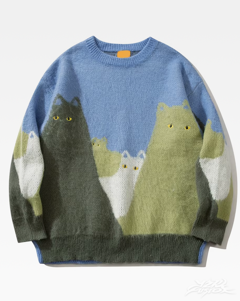 OFFSEAL Cat Knit Sweater