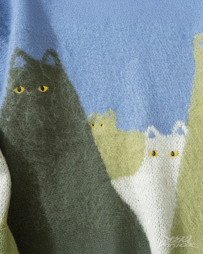 OFFSEAL Cat Knit Sweater