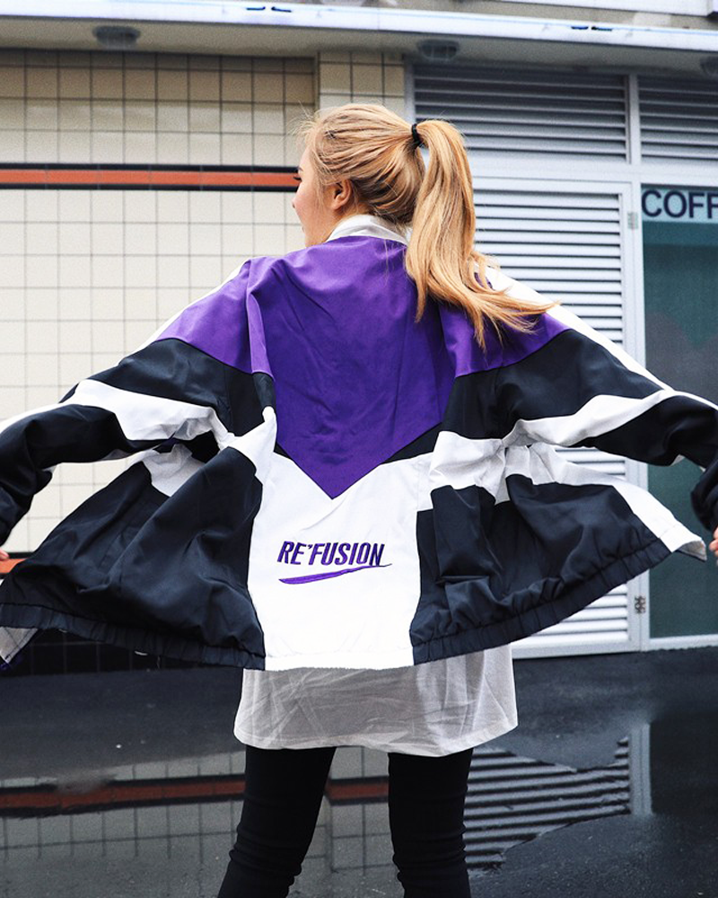 OFFSEAL Y2K Color Block Track Jacket