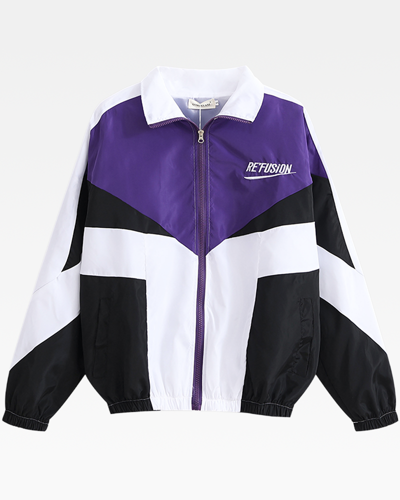 OFFSEAL Y2K Color Block Track Jacket