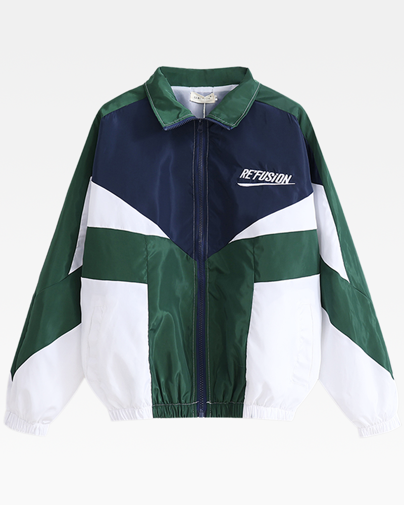 OFFSEAL Y2K Color Block Track Jacket
