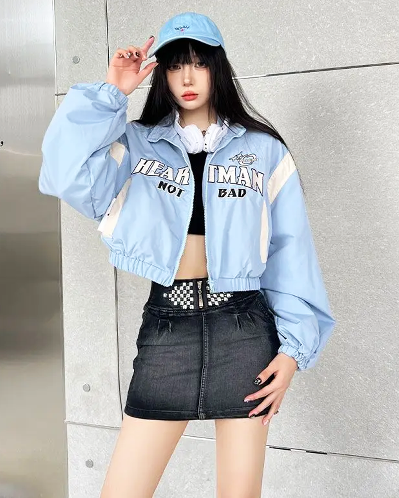 OFFSEAL Y2K Cropped Tracksuit Jacket