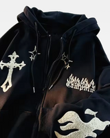 OFFSEAL Cross Zip-Up Hoodie