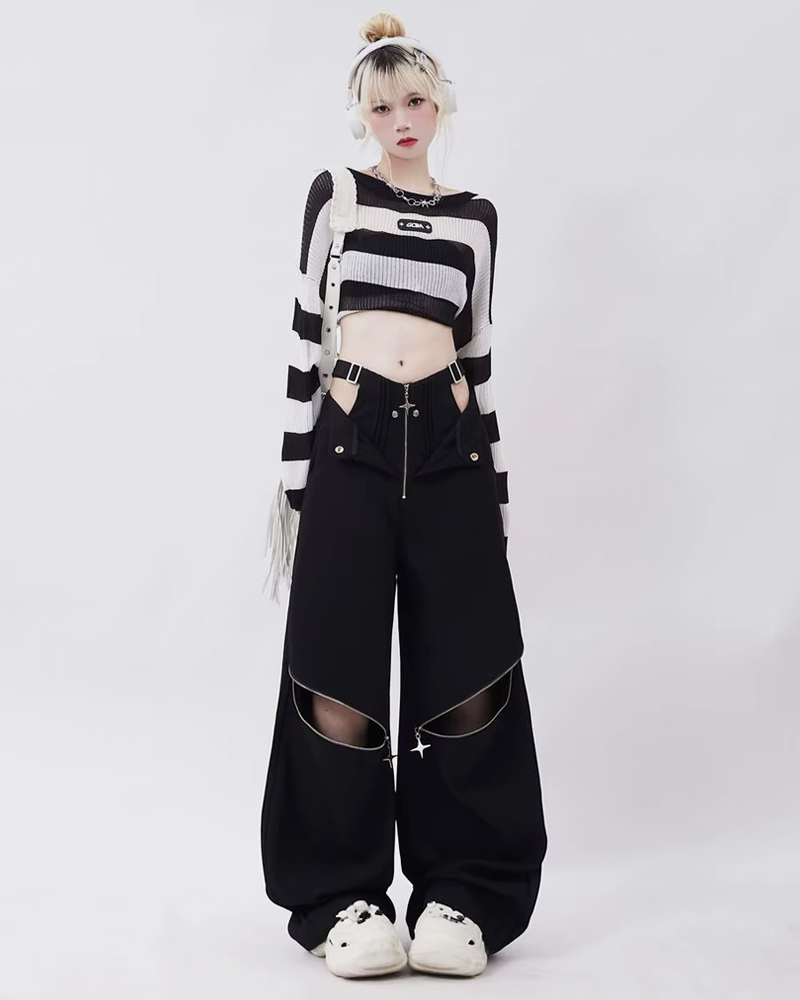 OFFSEAL Y2K Cut Out Pants